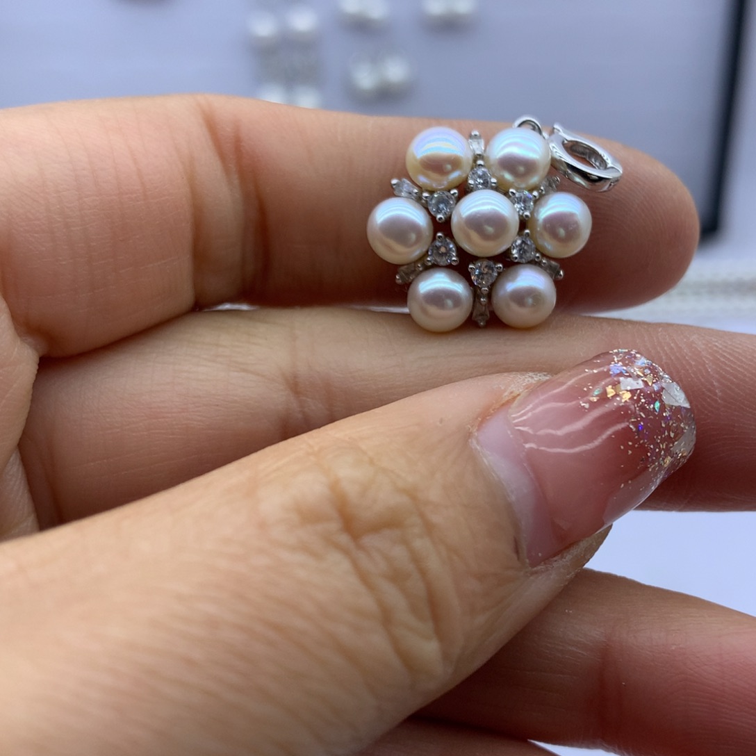 淡水珍珠颈饰银S925镶嵌