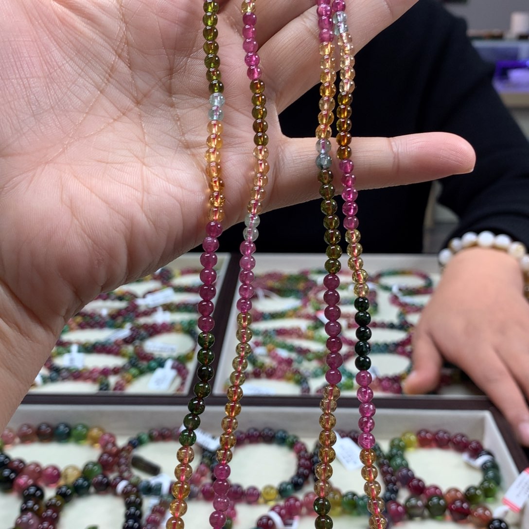 碧玺手链未镶嵌多样性发其一条4.➕