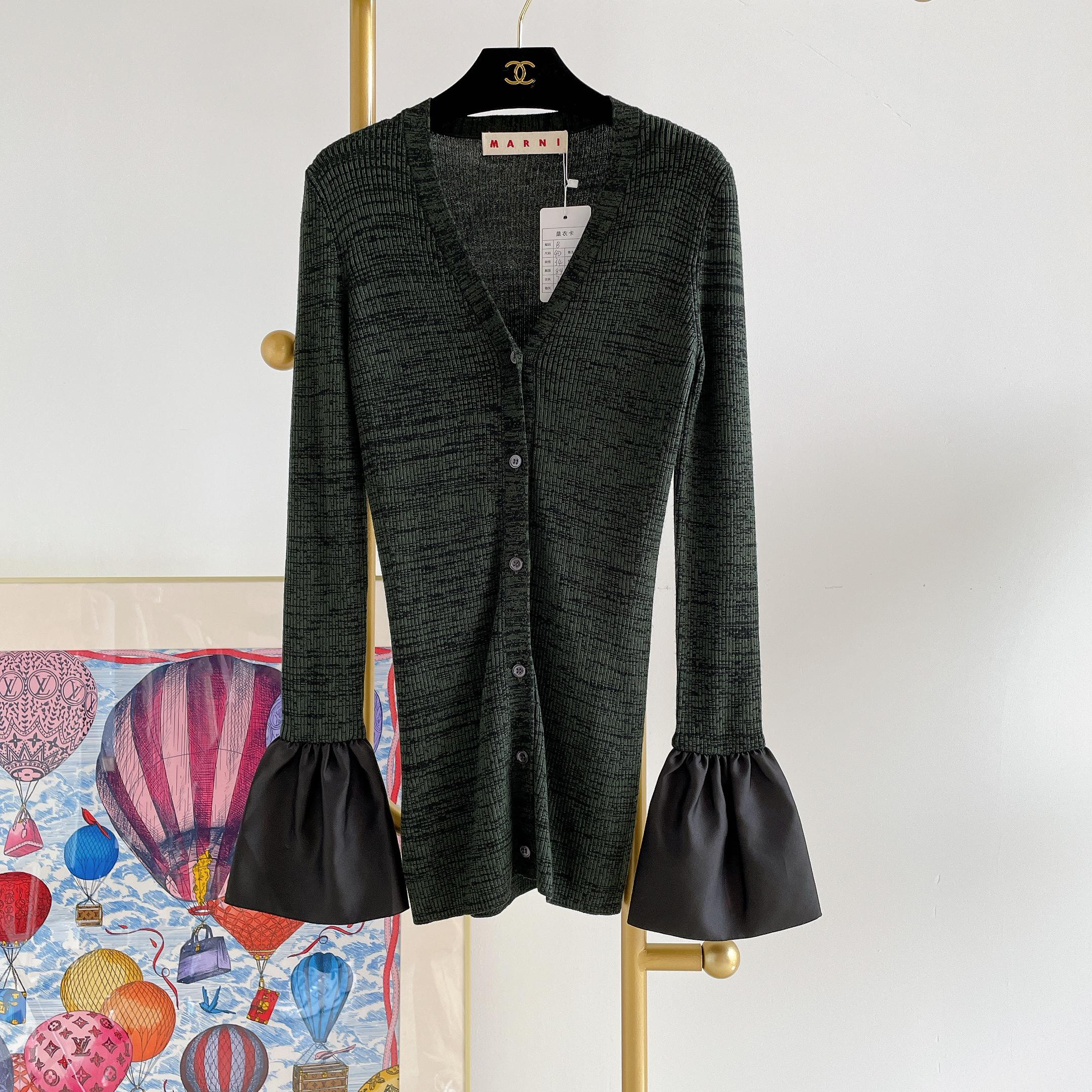 95新 MARNI 绿色羊毛开衫 /0750450015003