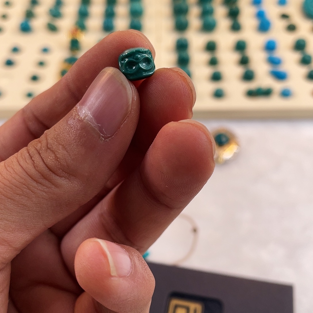 绿松石未镶嵌耳饰