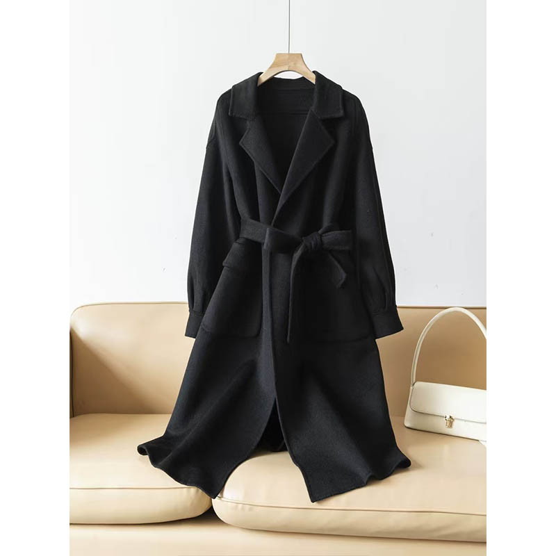 （女装）218 韩版气质收腰显瘦双面毛呢大衣羊毛外套