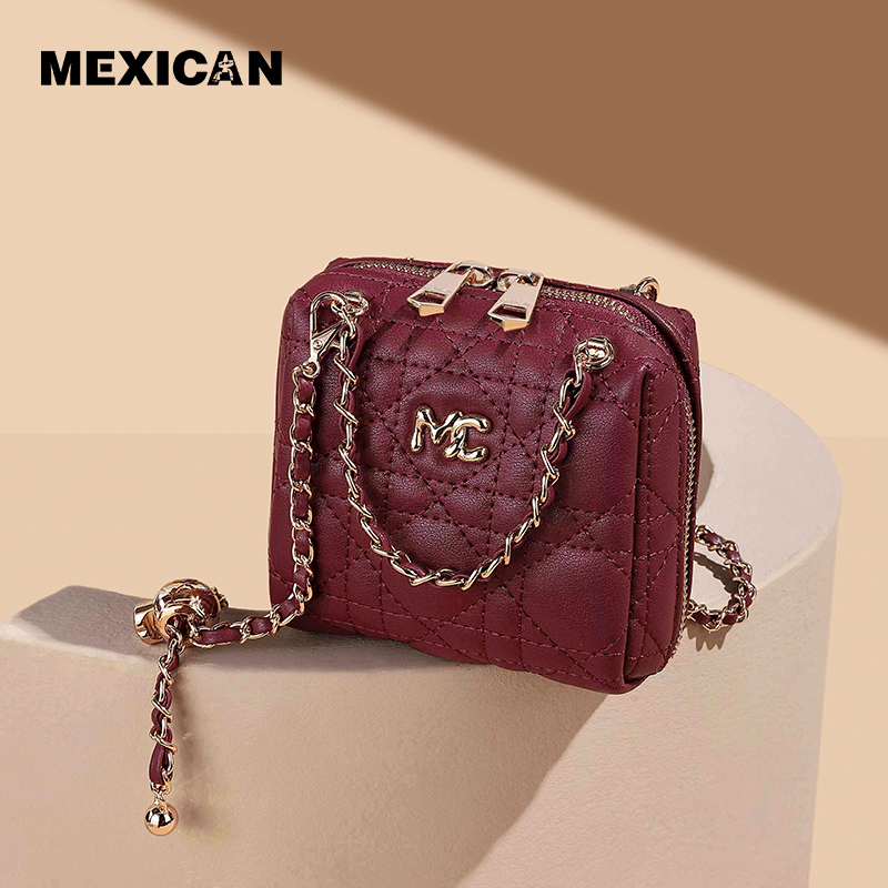 稻草人包包女新款斜挎包小香风菱格链条小方包气质百搭便携包女包