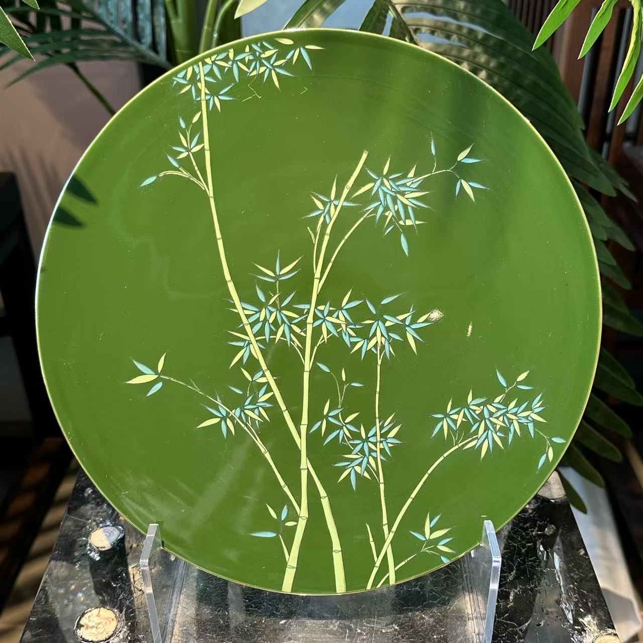 甄瓷CC丨金竹扶摇平盘11寸