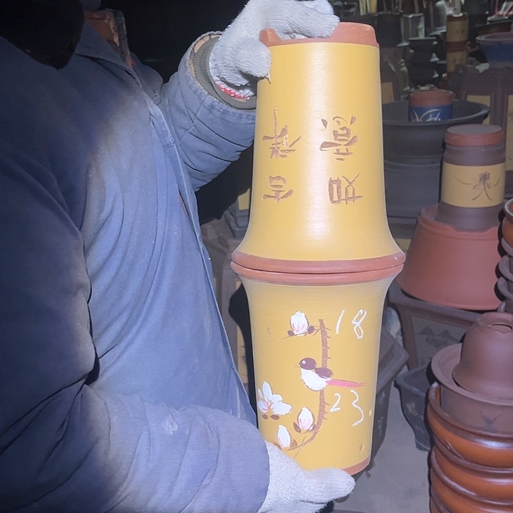 紫砂紫砂花盆也太美咯