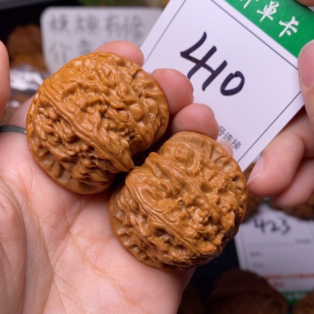 把件文玩核桃410闷尖球白狮子头4.1
