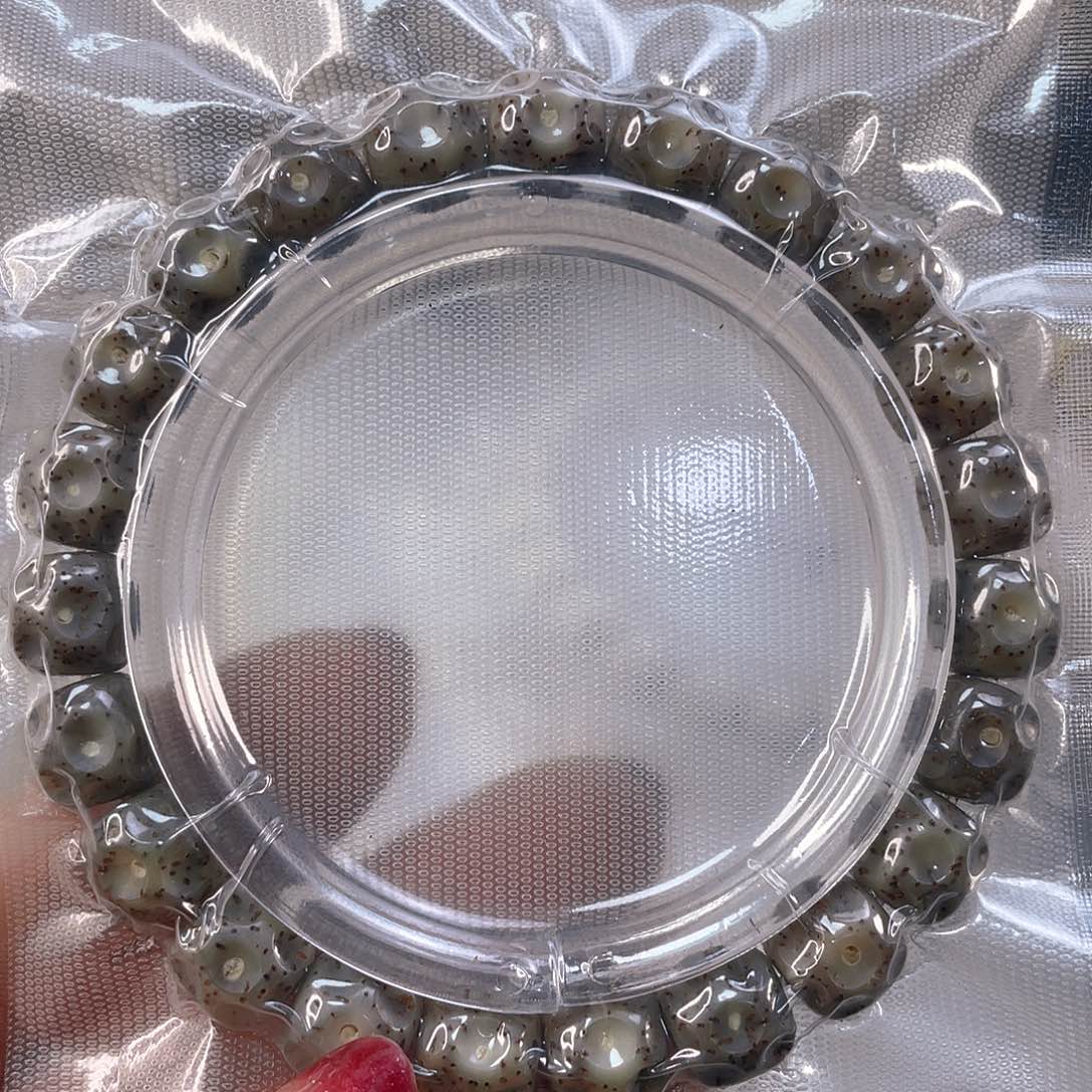 星月菩提手串石玉料糯冰机雕无相尺寸10/9