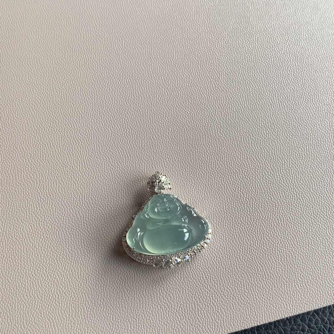 翡翠颈饰18K金镶嵌天然缅甸翡翠
