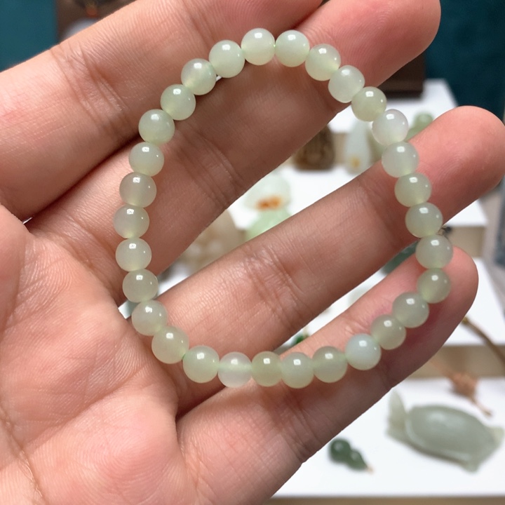 和田玉手链18K金镶嵌