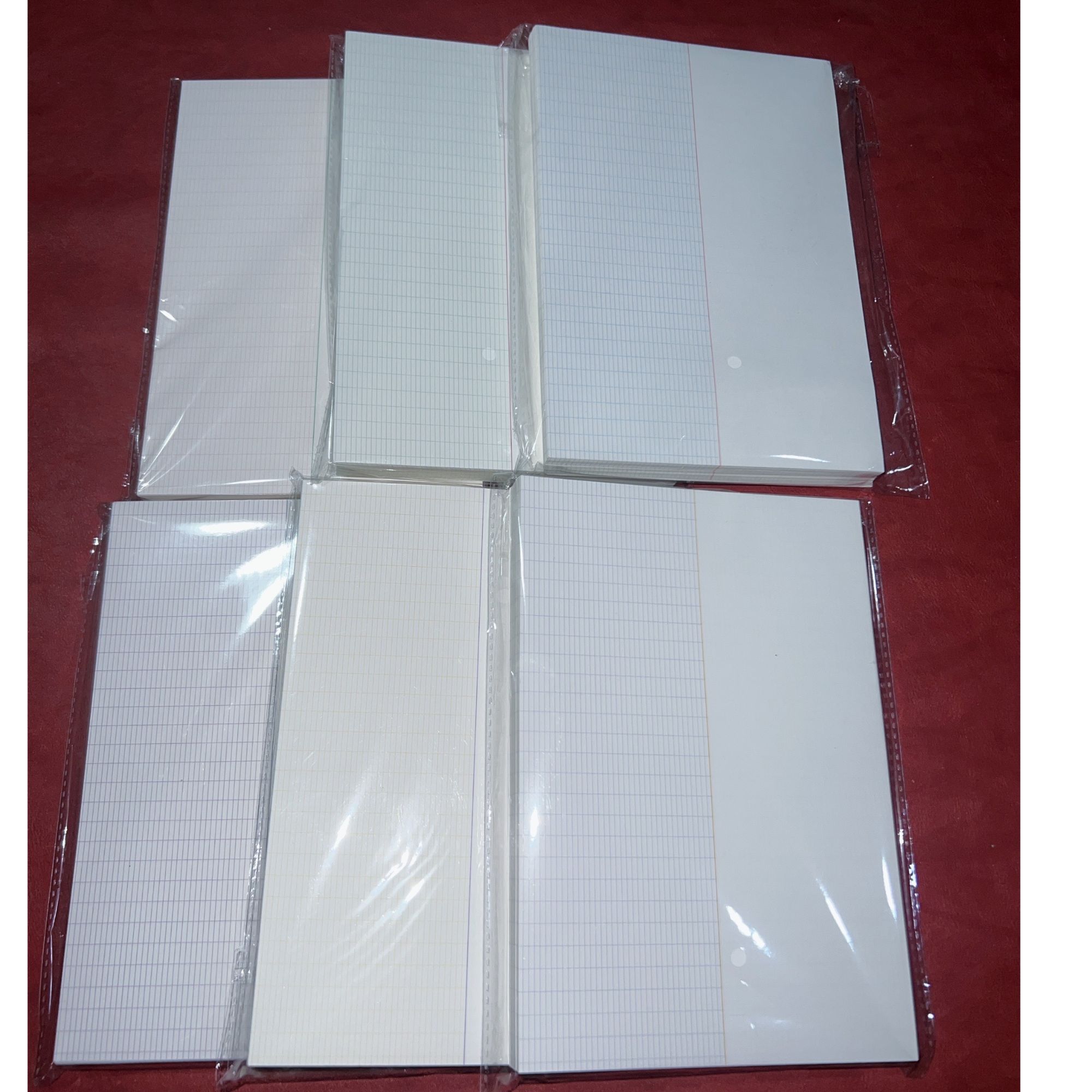 A5长网格拼空白散纸不打孔1包96张6包颜色随机方格笔记本本子