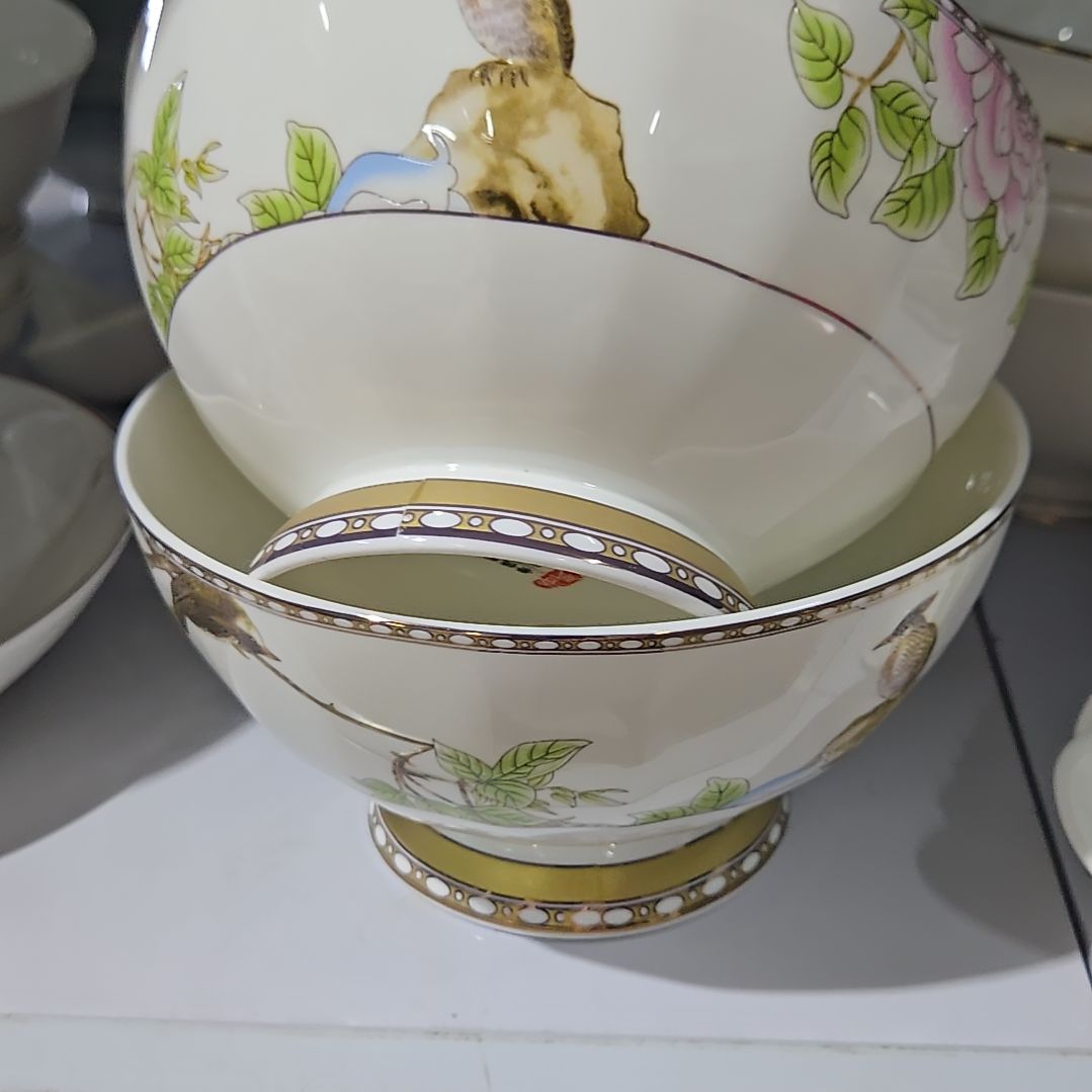 碗微瑕琴瑟和鸣6寸2个面碗5556665