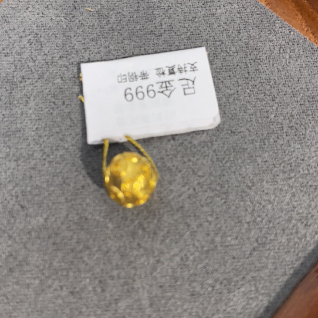 R01027卡8金钱珠足金999 转运珠