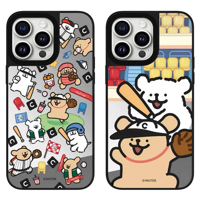 萌趣棒球线条小狗新款适用苹果17pro壳iPhone16promax保护15可爱