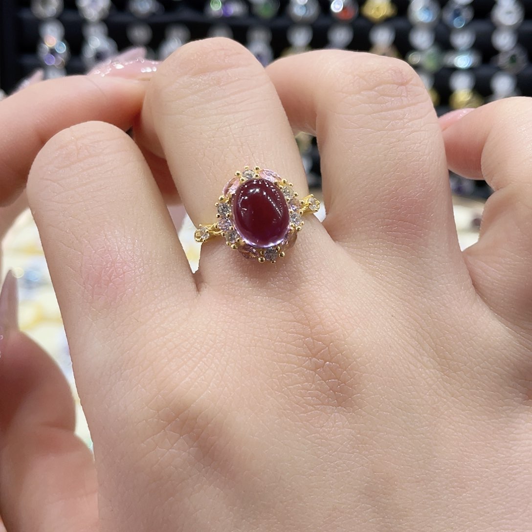 紫晶戒指银S925镶嵌戒指