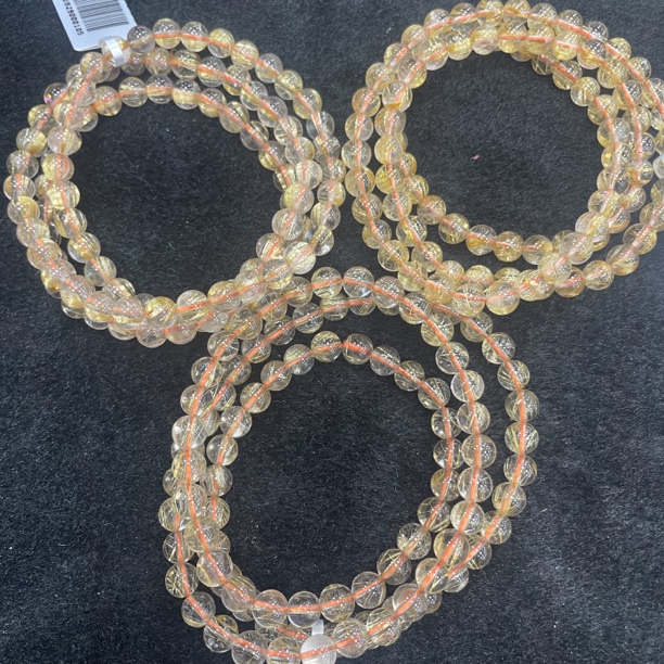 【书记甄选】天然金发晶三圈手链 多样性发一件 约6mm YW241