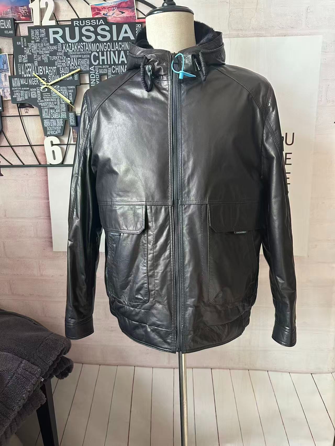 百成萨 男士皮衣8861【超级保暖】【精选山羊皮】【高品质】