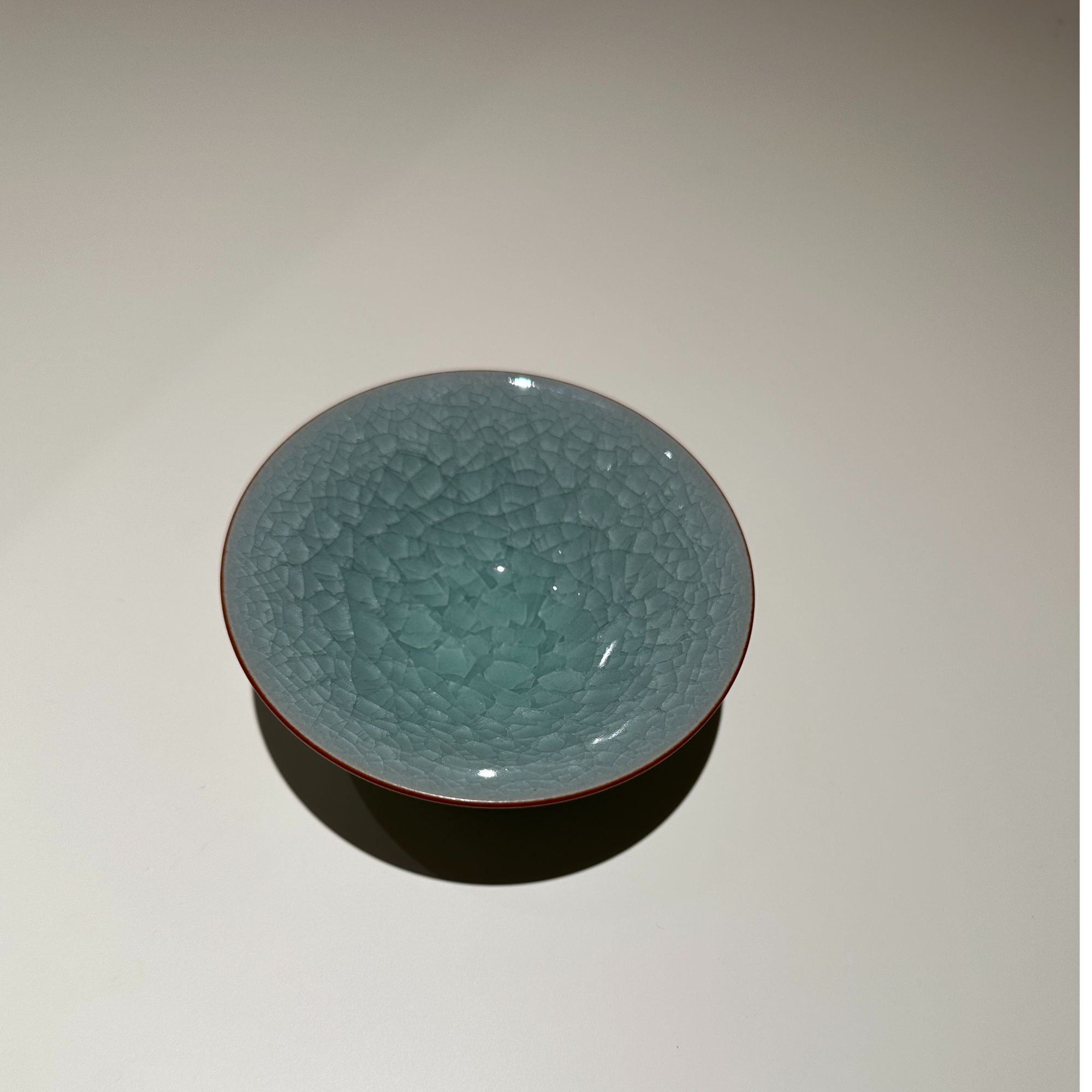 龙泉青瓷冰裂纹斗笠杯手工主人杯
