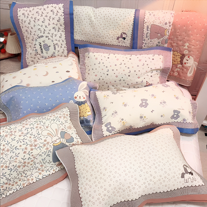 精梳棉加厚纯棉枕巾纱布吸汗防滑简约柔软成人枕头巾新款家用盖巾商品图