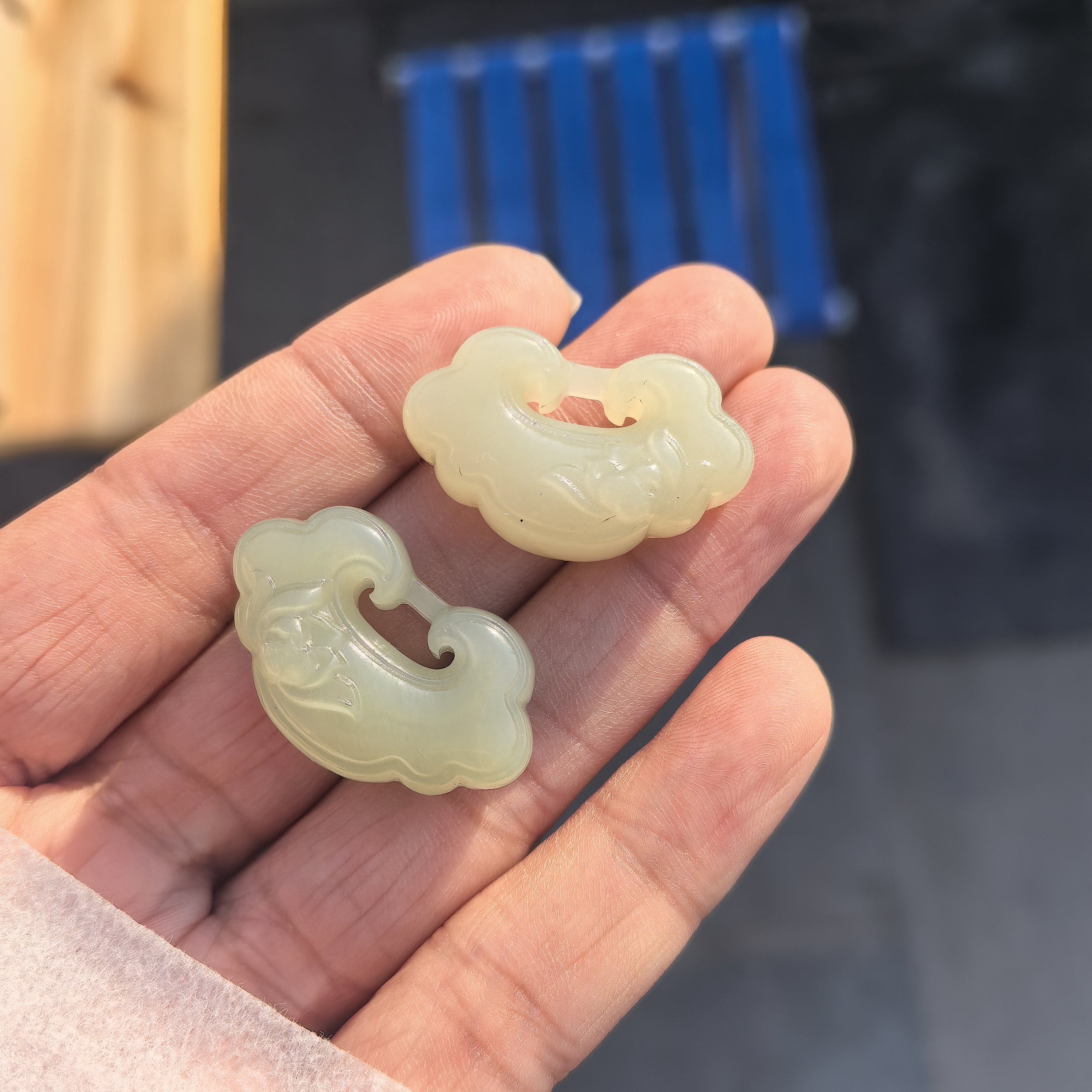 和田玉荷花锁多样性拍一发一--ml