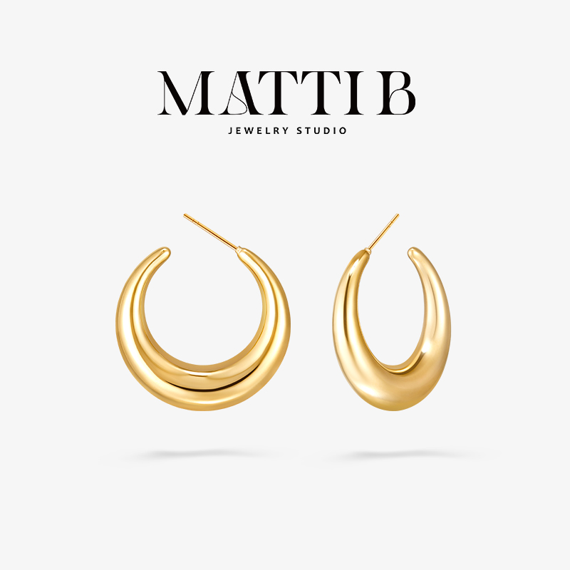 钛钢耳饰 素圈高级感气质经典圈圈洋气时尚百搭新爆款耳钉女2105 