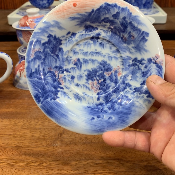 景琳藏青花旭日东升