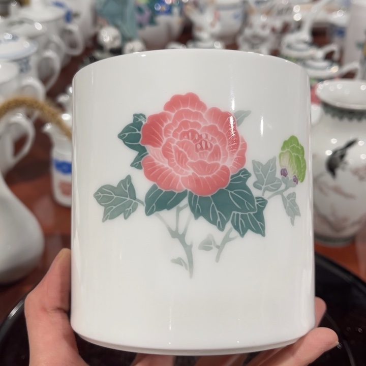 醴陵高温瓷釉下手绘11厘米高东方款