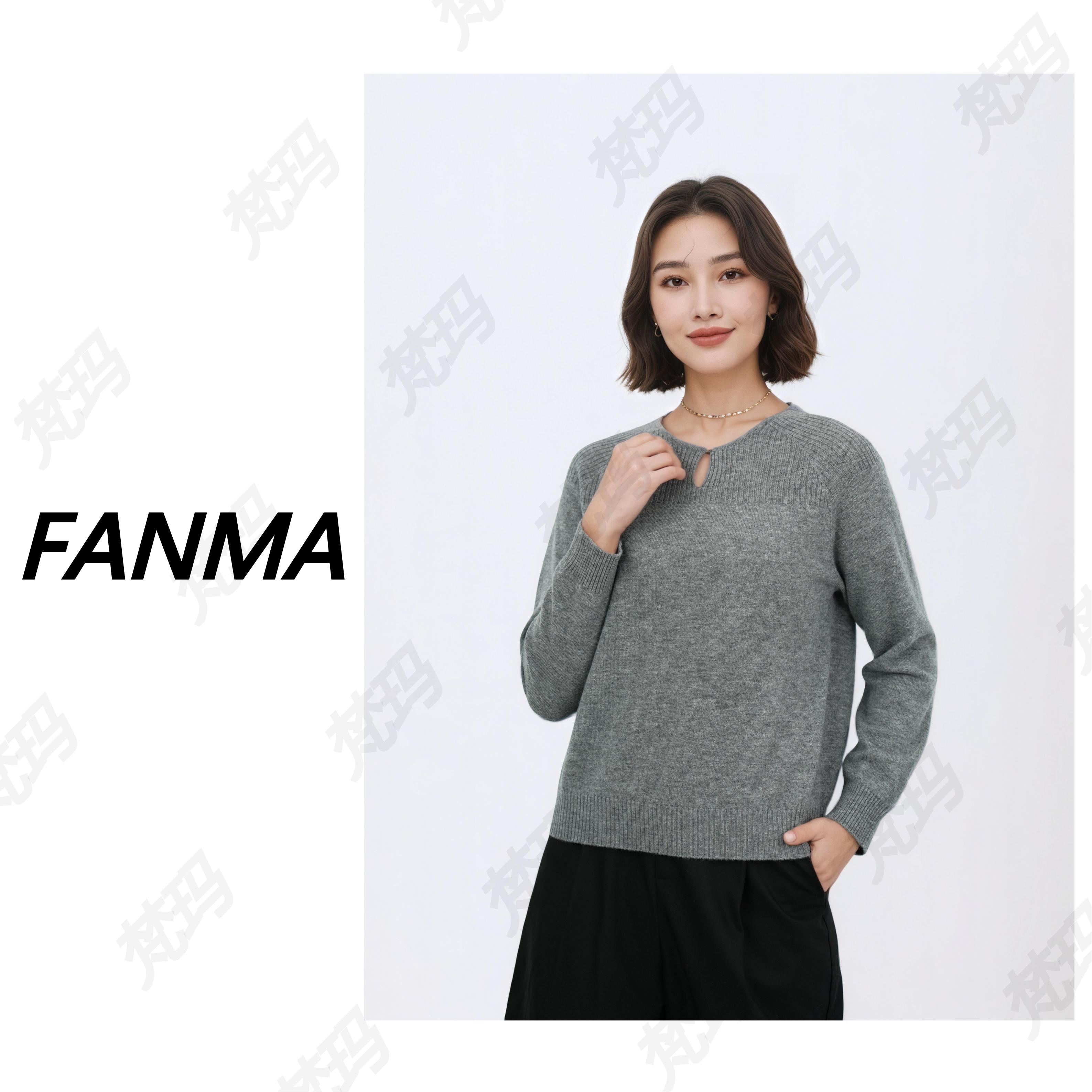 #镂空设计# 天衣无缝圆领针织羊毛衫 时尚百搭上衣 F200-1N6902