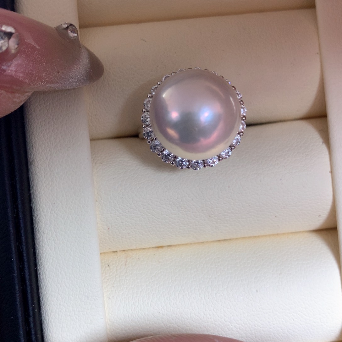 淡水珍珠戒指银S925镶嵌