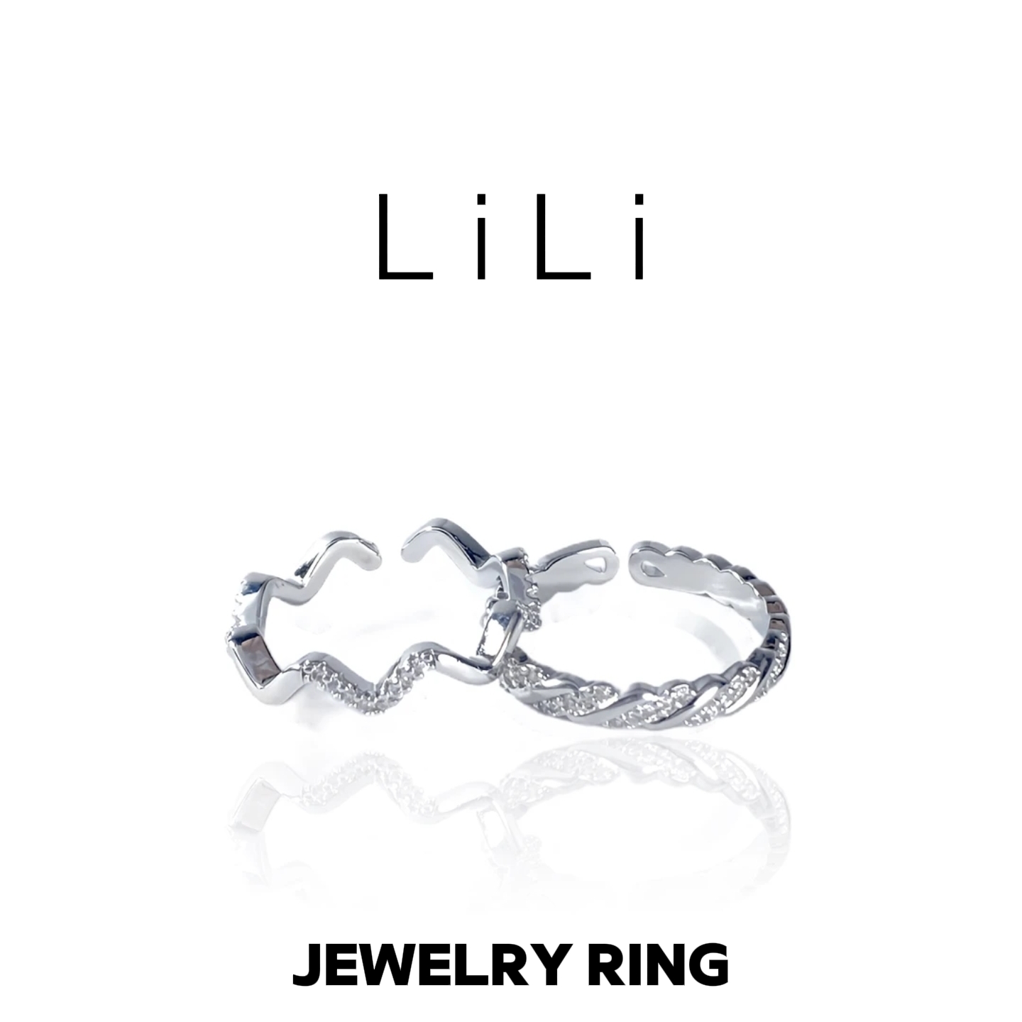 合金锆石戒指 【素圈两件套】设计师高定轻奢气质简约戒指DN818