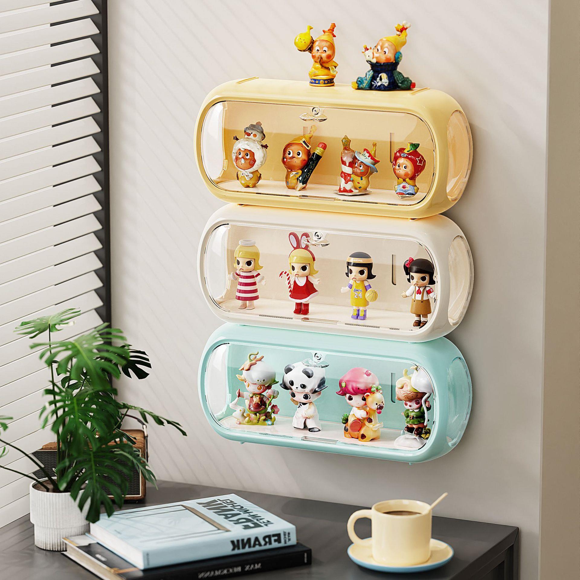 家用盲盒展示架收纳可叠加壁挂式防尘手办柜收纳盒玩具积木置物架