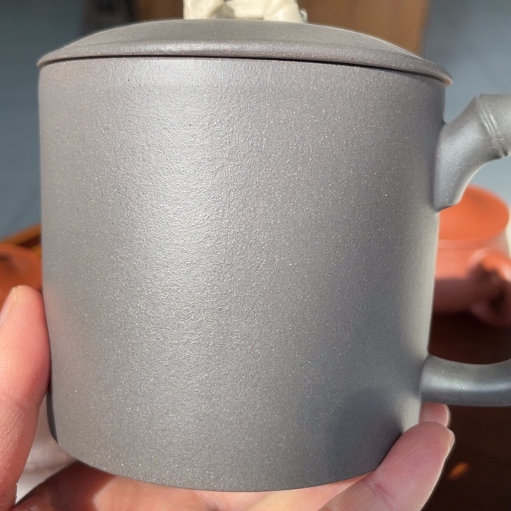 紫泥茶壶天青太湖石手工制作