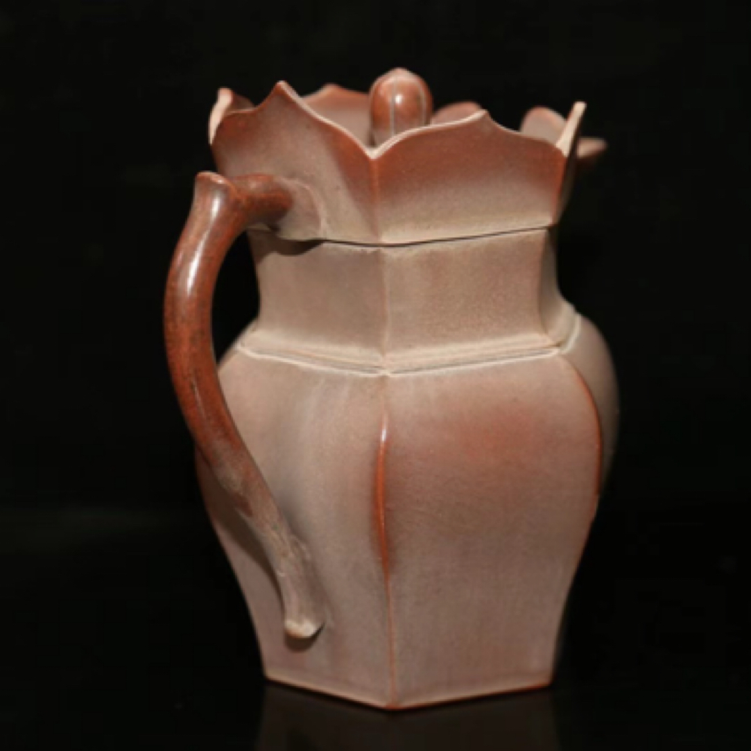 紫砂壶！李茂林款「筋纹陶瓷僧帽壶」包浆浓厚纯手工打造茶壶全手工