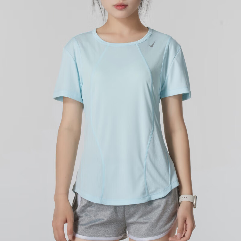 NIKE/耐克T恤女运动服新款跑步休闲透气圆领短袖上衣FN2519-474 D