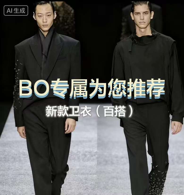 BO-BR 2025秋冬新品高级感时尚百搭休闲男装卫衣25820