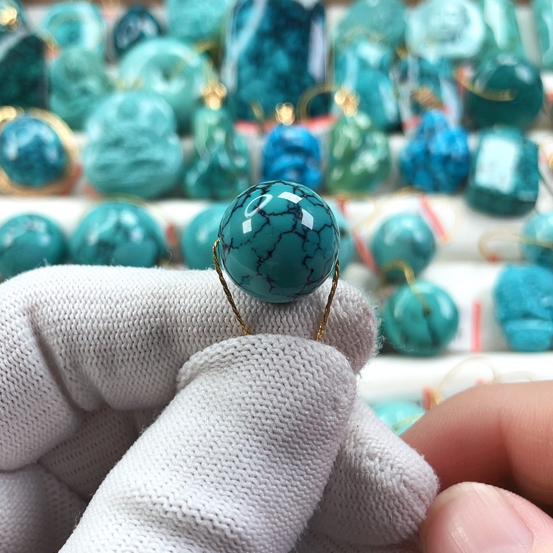 绿松石未镶嵌车挂尺寸15.8