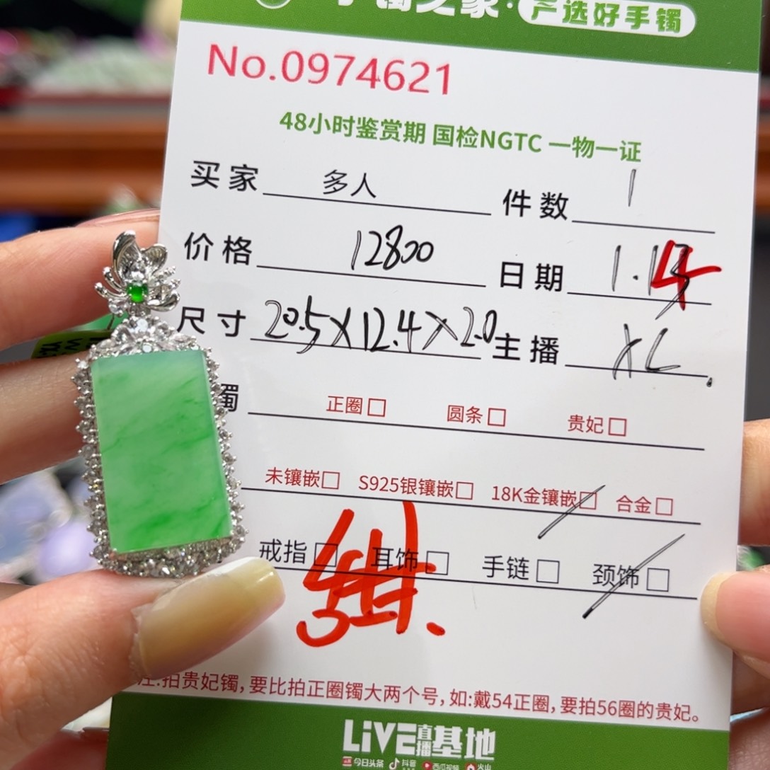 【闪购商品】翡翠颈饰18K金镶嵌多人