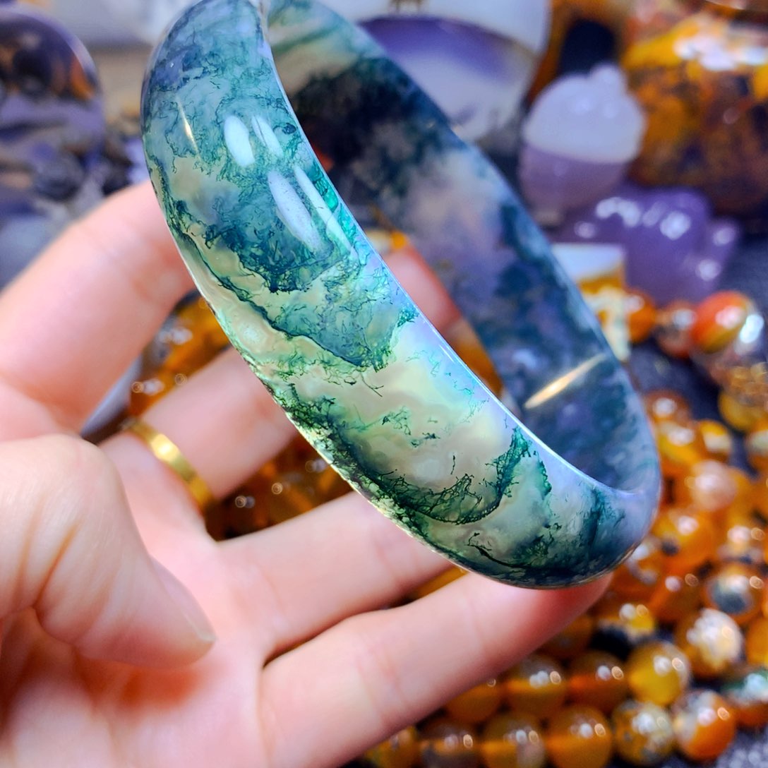 玛瑙/玉髓水草手镯未镶嵌