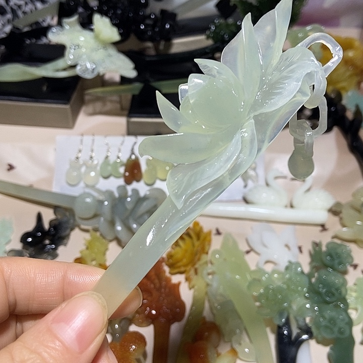 蛇纹石玉合金发簪
