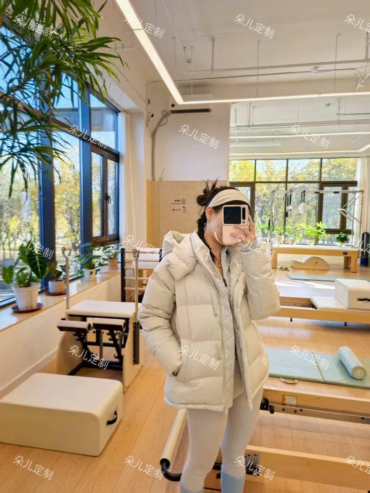 朵儿定制 五格可拆卸帽拉链防风保暖羽绒服200g+ IK39