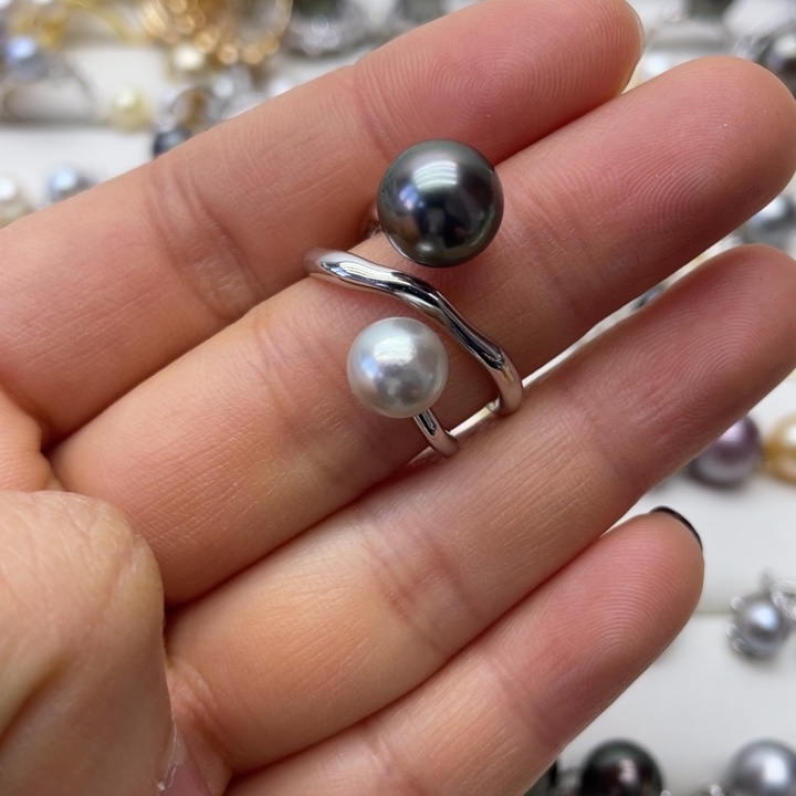 海水珍珠戒指银S925镶嵌