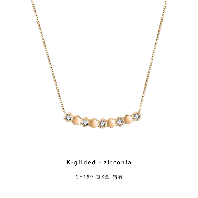 CNC精工项链 经典微笑蜂巢百搭高级感项链GH159