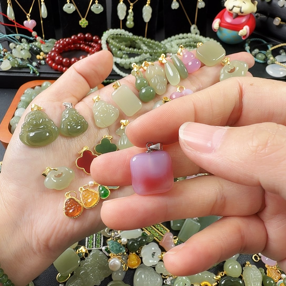 玛瑙/玉髓银S925镶嵌颈饰