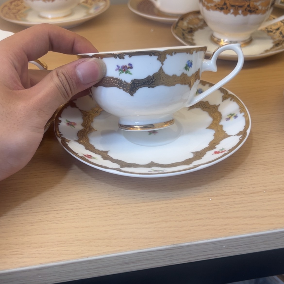 【闪购商品】瓷片220cc容量咖啡杯碟一单一套