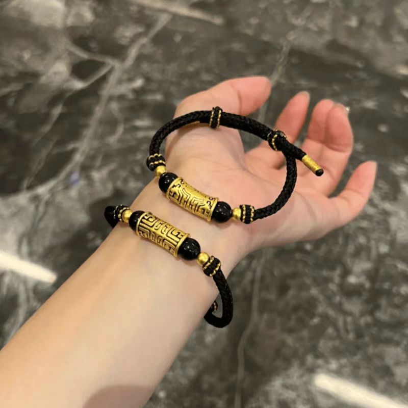 中国黄金足金饕鬄弯管手绳