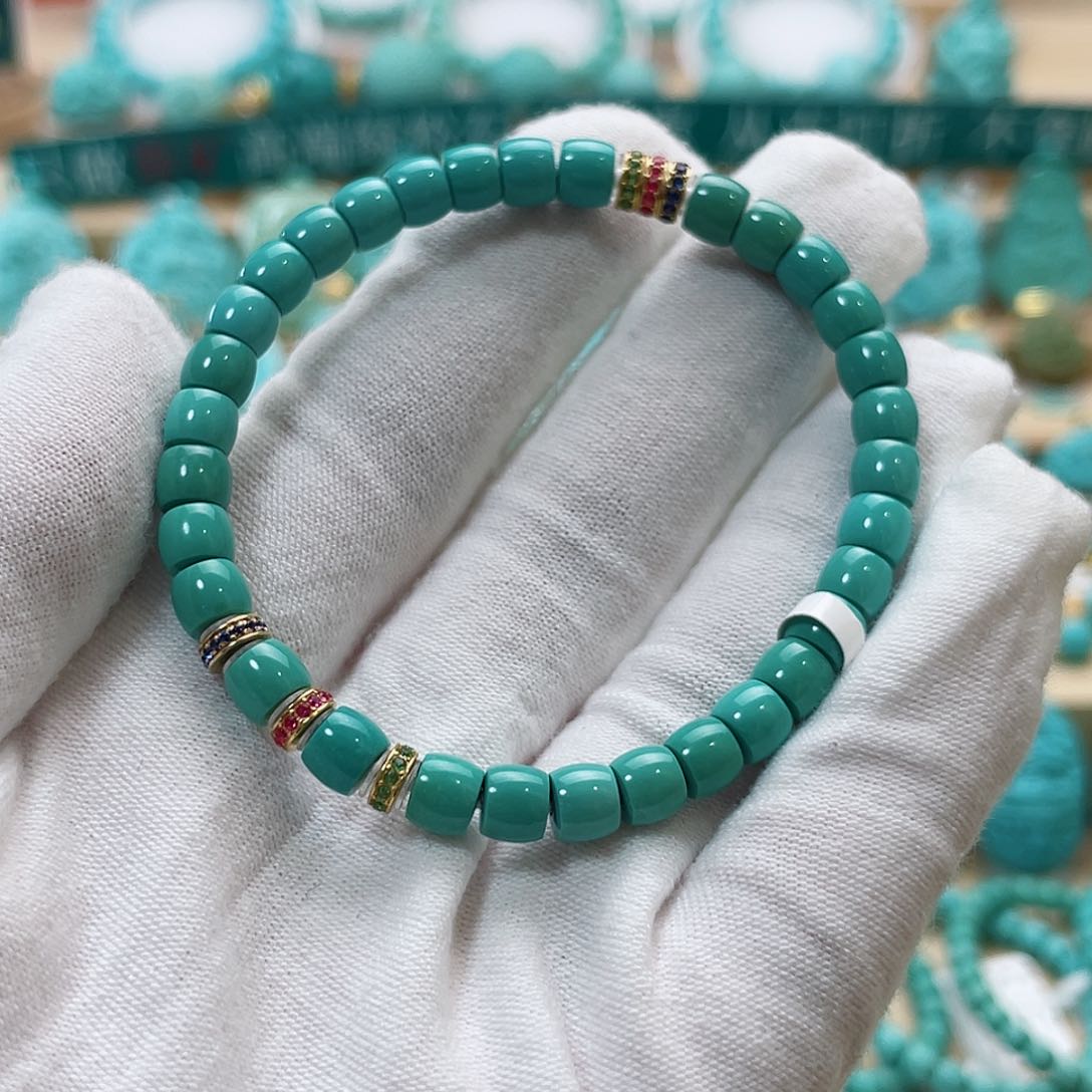 绿松石珠宝奇石18K金镶嵌