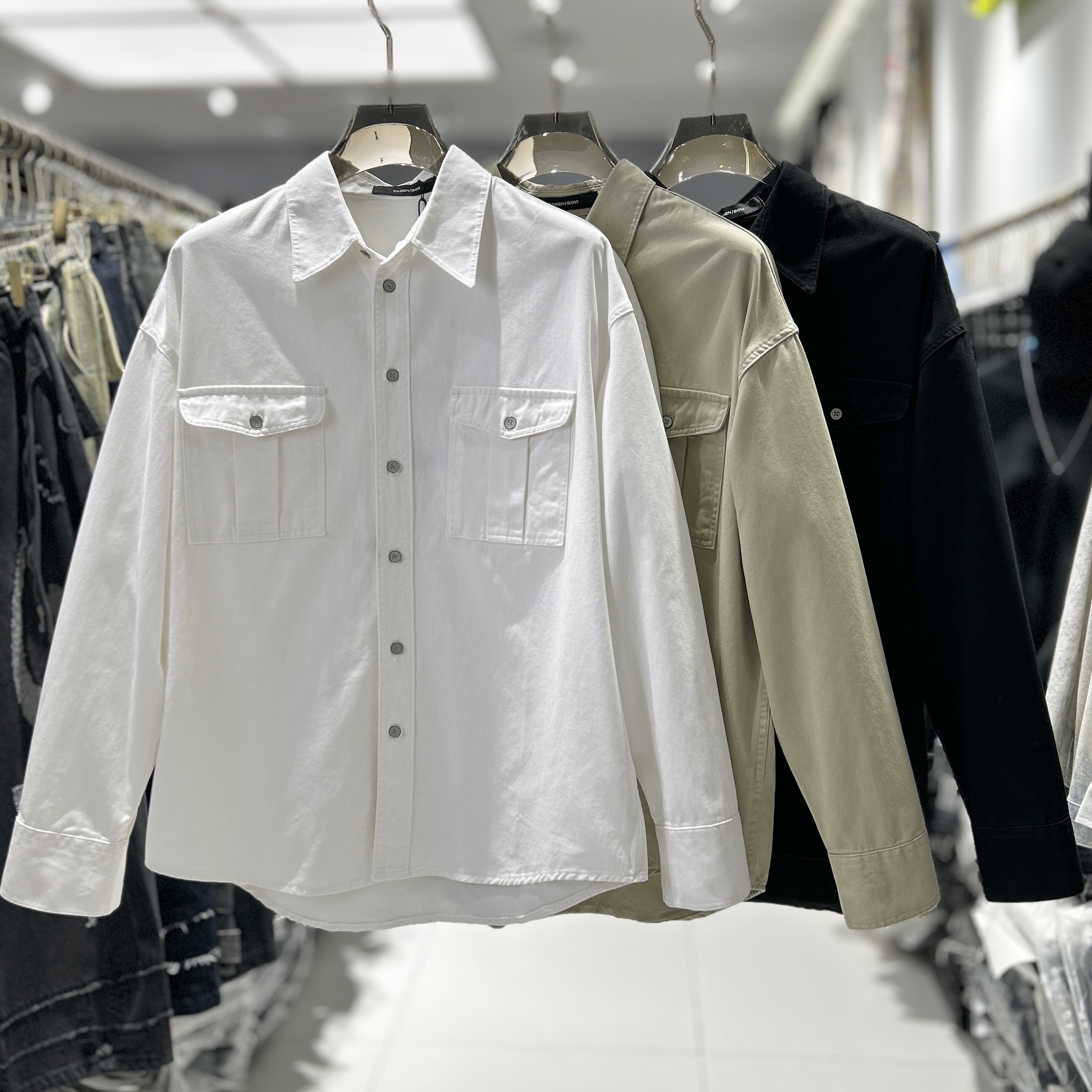 YM潮牌 重磅工装衬衫式外套男25秋款美式翻领纯棉休闲衬衣夹克192