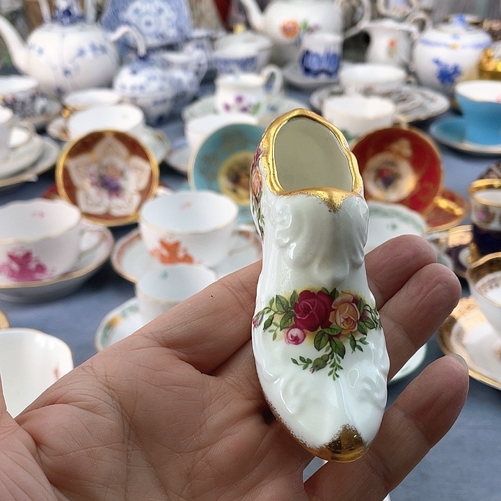 海外中古欧瓷咖啡杯小房子