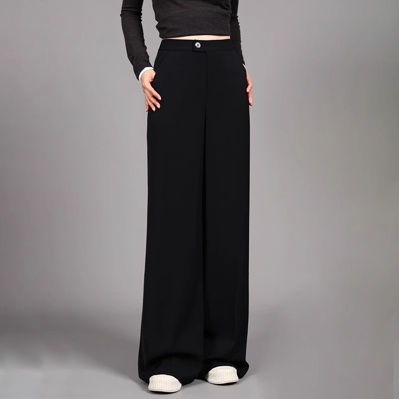 【商场同款】高腰阔腿裤春秋新款宽松垂感休闲超模裤西裤长裤110015