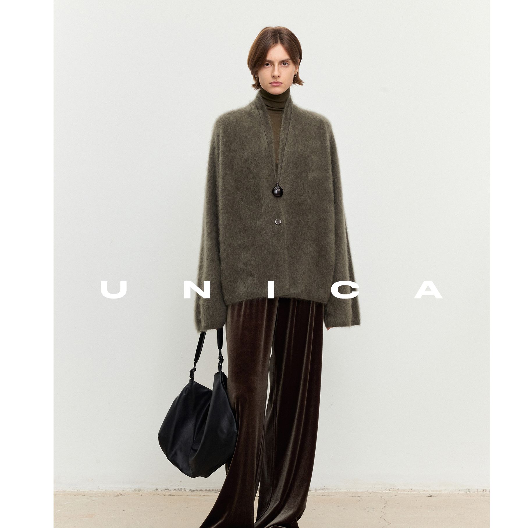 UNICA/柔肤之享_纸片人百搭实用慵懒针织毛衣开衫外套