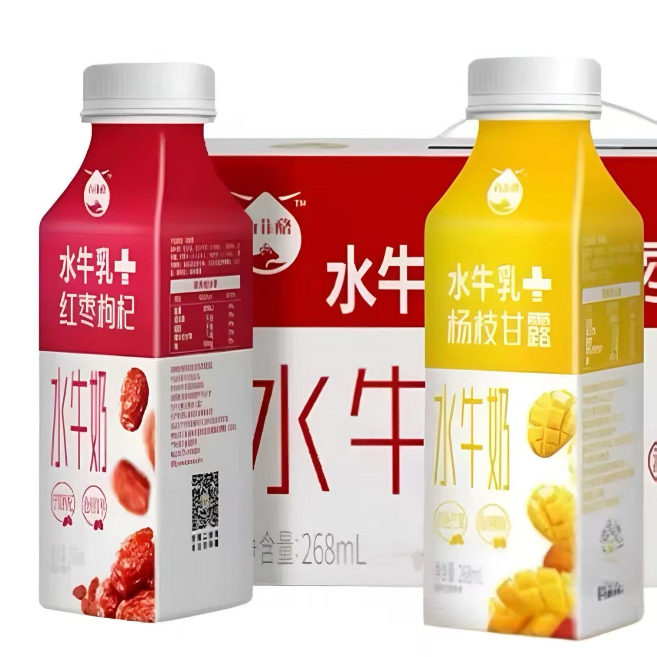 【25年12月22日】268ml*7瓶 百菲酪水牛乳红枣枸杞/杨枝甘露水牛奶