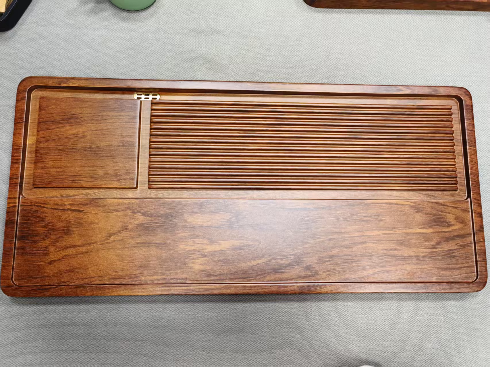 【品益】尺寸80*40*3cm-高端茶盘-干湿两用-颜色（花梨色）